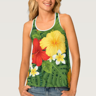 Red & Yellow Floral Women’s Tank Top – Summer Gard