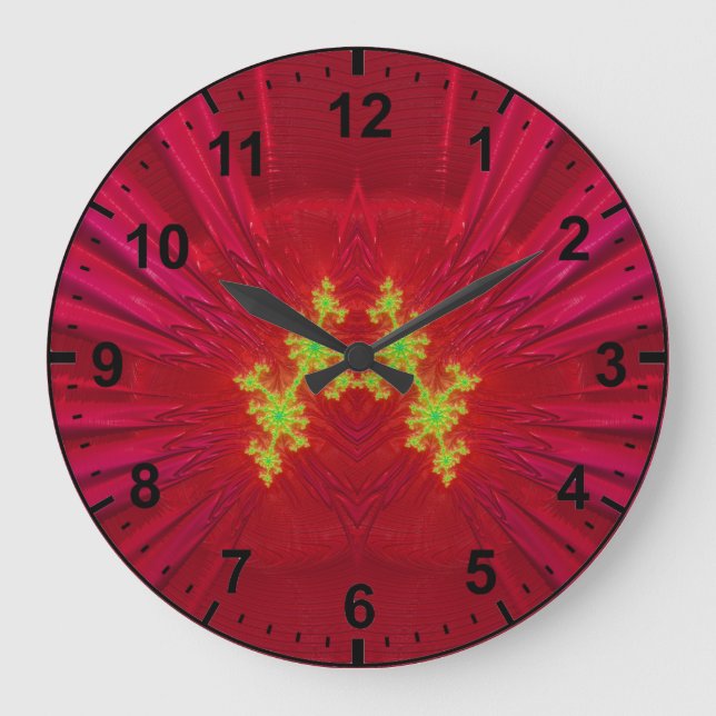 Red Yellow Fractal ~ Large Clock (Front)