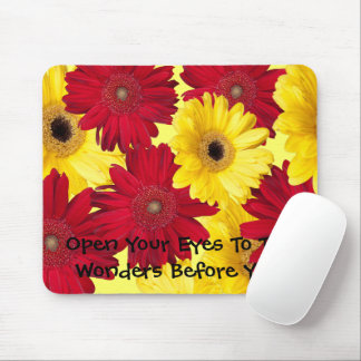 Red Yellow Gerber Close-Up Photographs Custom Mouse Pad