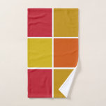 Red, Yellow, Gold and Orange Squares Hand Towel