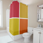 Red, Yellow, Gold and Orange Squares Shower Curtain