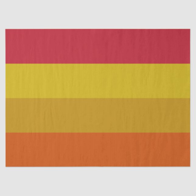 Red, Yellow, Gold and Orange Stripes Tissue Paper (Front)