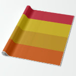 Red, Yellow, Gold and Orange Stripes Wrapping Paper