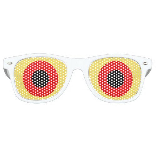 Red Yellow Goofy Eyes 4Reggie Retro Sunglasses