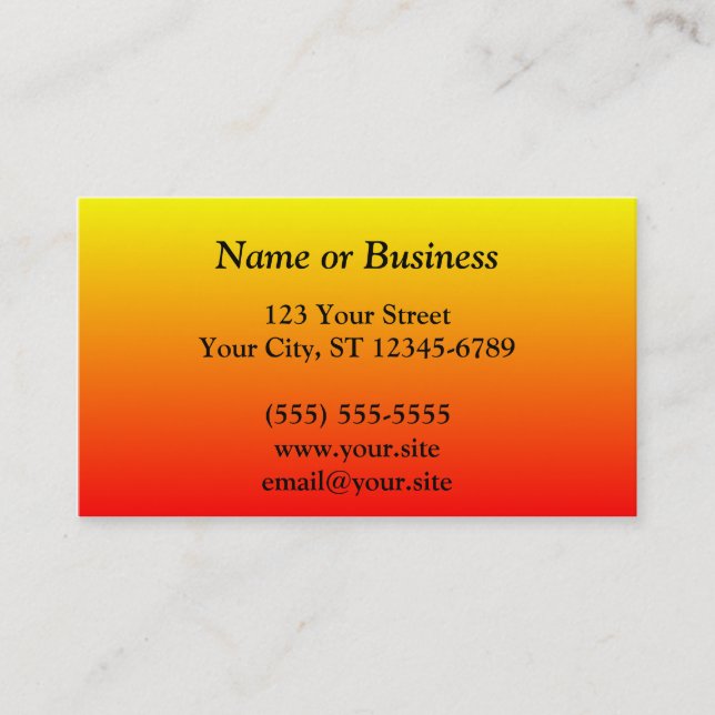 Red Yellow Gradient Business Card (Front)