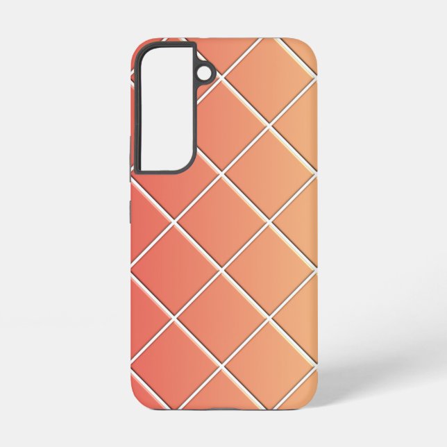 Red Yellow gradient with squares  Samsung Galaxy Case (Back)