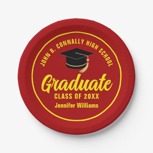 Red Yellow Graduate Custom Graduation Party