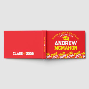 Red & Yellow Graduation Personalized Guest Book