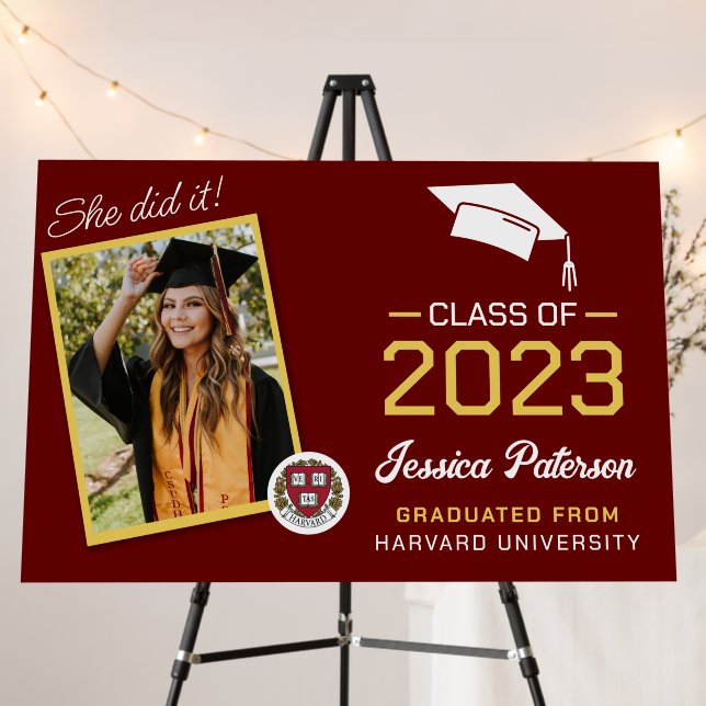 Red Yellow Graduation Welcome Photo Party  Foam Board (In Situ (Stand))