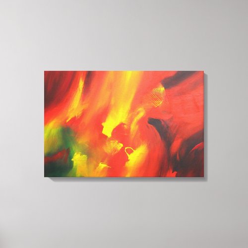 Red Yellow Green Abstract Expressionism Canvas Print