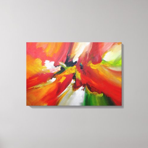 Red Yellow Green Abstract Expressionism Canvas Print