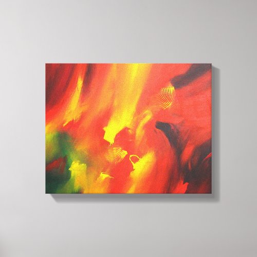 Red Yellow Green Abstract Expressionism Painting Canvas Print