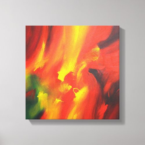 Red Yellow Green Abstract Painting Canvas Print
