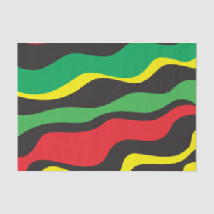 Red Yellow Green Black Rasta Wave Tissue Paper