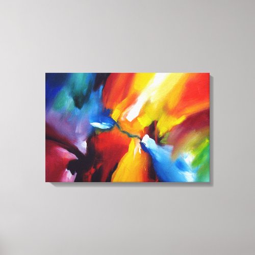 Red Yellow Green Blue Abstract Expressionism Canvas Print