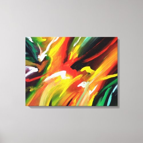 Red Yellow Green Blue Abstract Expressionism Canvas Print