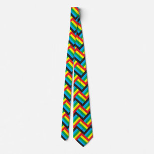 red yellow green blue black diagonals tie