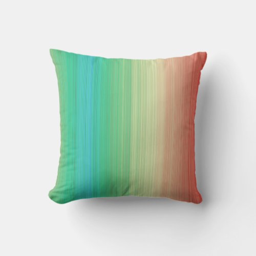 Red Yellow Green Blue Stripes Throw Pillow