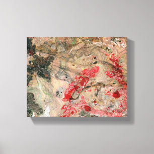 Red Yellow Green Brown Black Modern Abstract Art Canvas Print