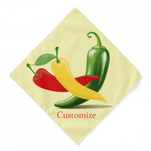 Red Yellow Green Chili Peppers Thunder_Cove Bandana