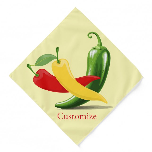 Red Yellow Green Chili Peppers Thunder_Cove Bandana (Front)