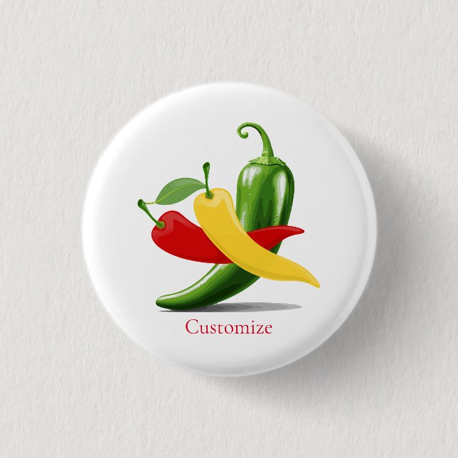 Red Yellow Green Chili Peppers Thunder_Cove Button (Front)