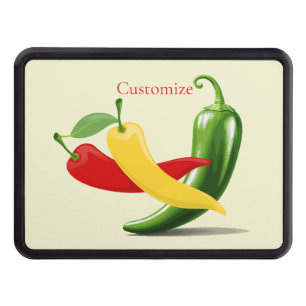 Red Yellow Green Chili Peppers Thunder_Cove Hitch Cover
