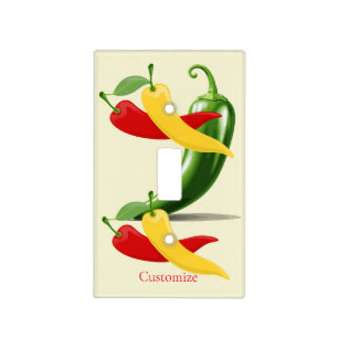 Red Yellow Green Chili Peppers Thunder_Cove Light Switch Cover