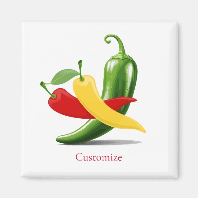 Red Yellow Green Chili Peppers Thunder_Cove Magnet (Front)