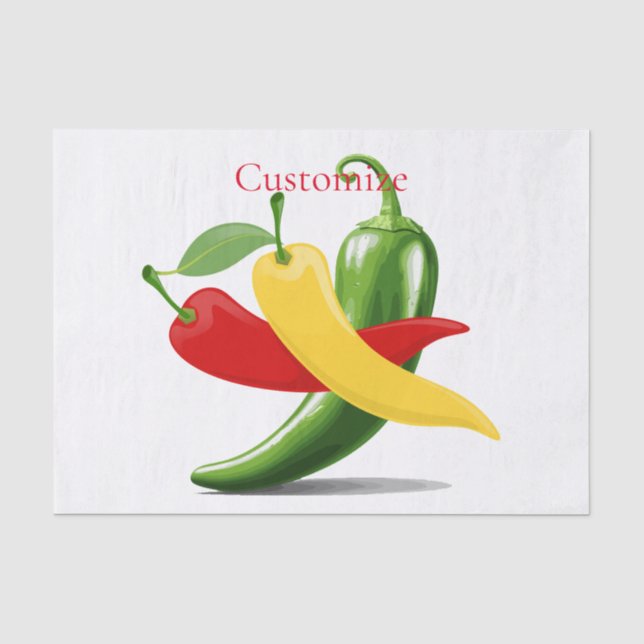 Red Yellow Green Chili Peppers Thunder_Cove Tissue Paper (Front)
