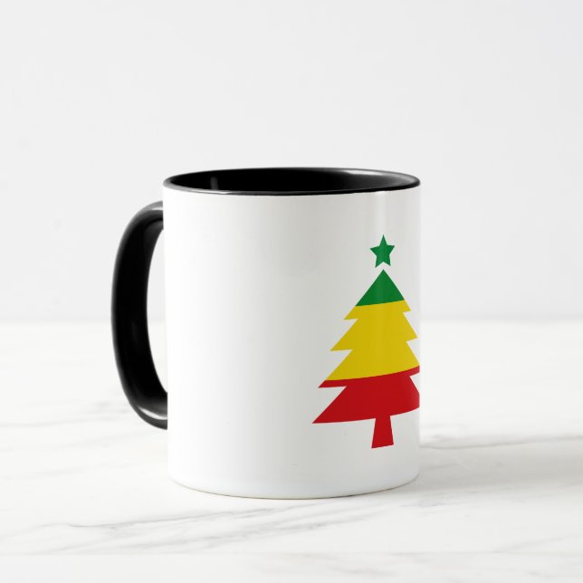 Red Yellow Green Christmas Tree Logo Rasta Mug (Front Left)