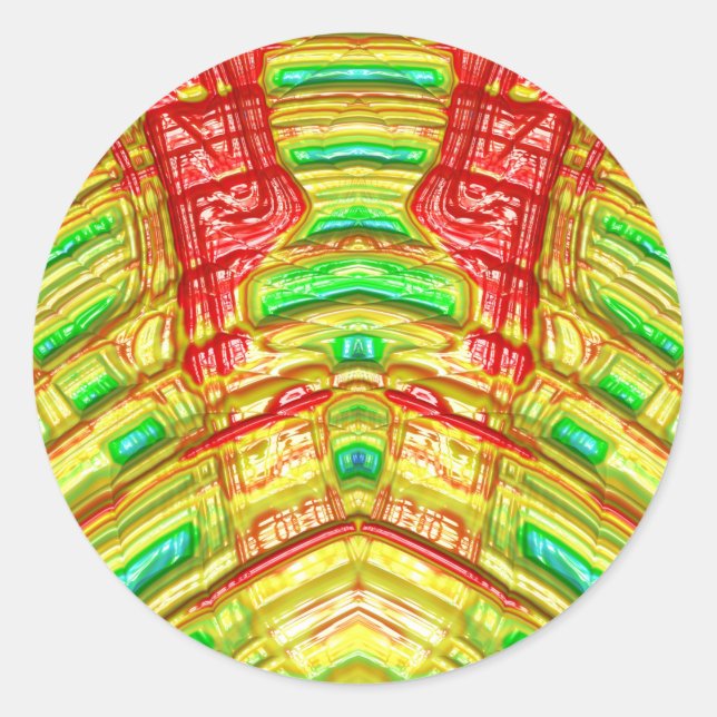 Red Yellow Green ~ Classic Round Sticker (Front)