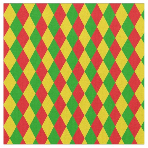 Red Yellow Green Jamaican Rasta Flag Patterned Fabric