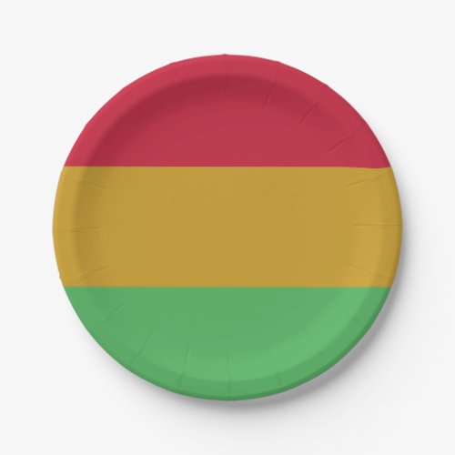 Red yellow green Juneteenth colors Paper Plates