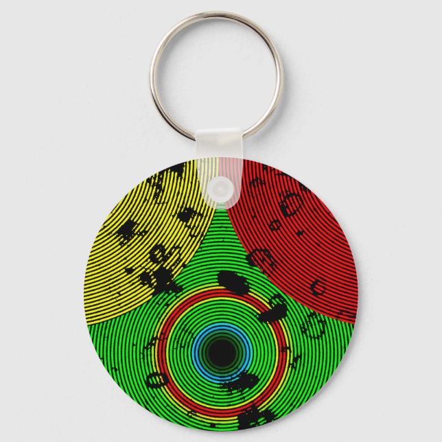 Red Yellow Green Multicolor Texture Pattern  Keychain (Front)