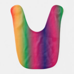 Red yellow green pink violet gradient baby bib