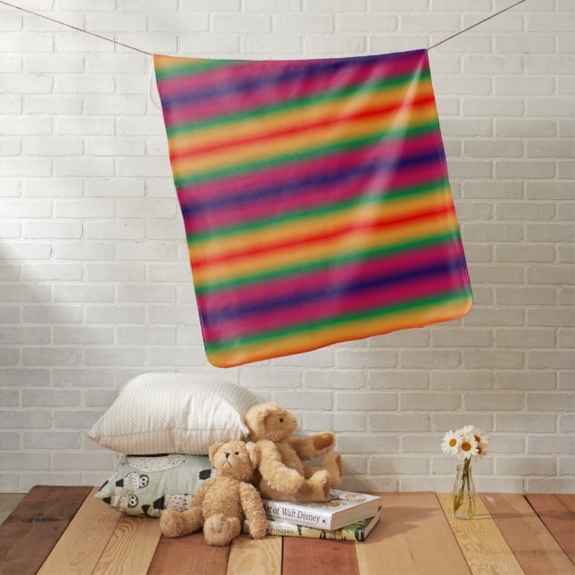 Red yellow green pink violet gradient baby blanket (In Situ)