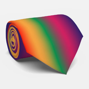 Red yellow green pink violet gradient neck tie