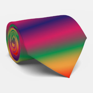 Red yellow green pink violet gradient neck tie