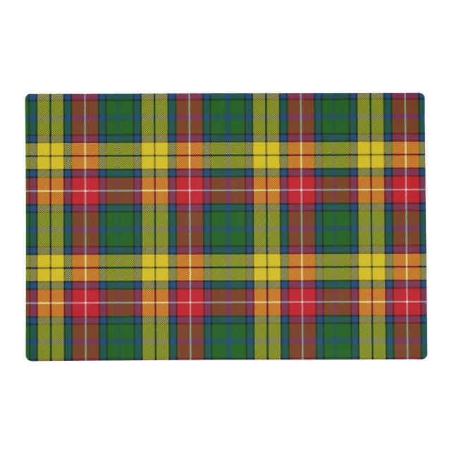 Red Yellow Green Plaid  Placemat (Front)