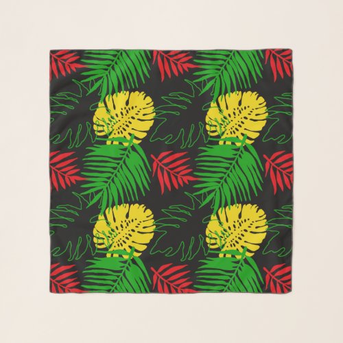 Red Yellow Green Rasta Flag Colored Tropical Scarf