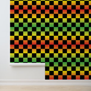 Red Yellow Green Rasta Ombre Checkerboard Wallpaper