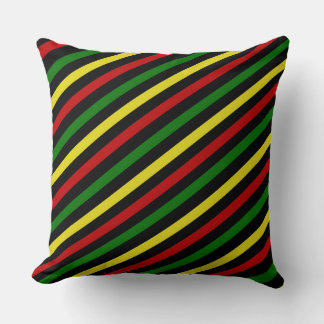 Red, Yellow, Green Striped Throw Pillow