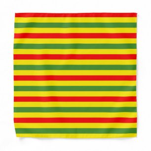 Red Yellow Green Stripes Design Bandana