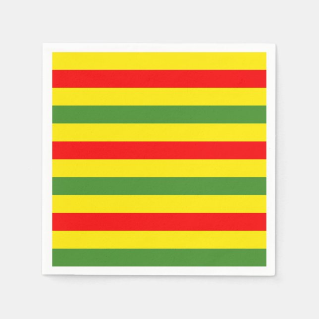 Red Yellow Green Stripes Design Napkins (Front)