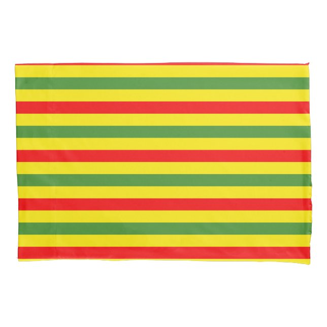 Red Yellow Green Stripes Design Pillow Case (Front)