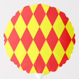 Red Yellow Harlequin Checkered Design  Balloon