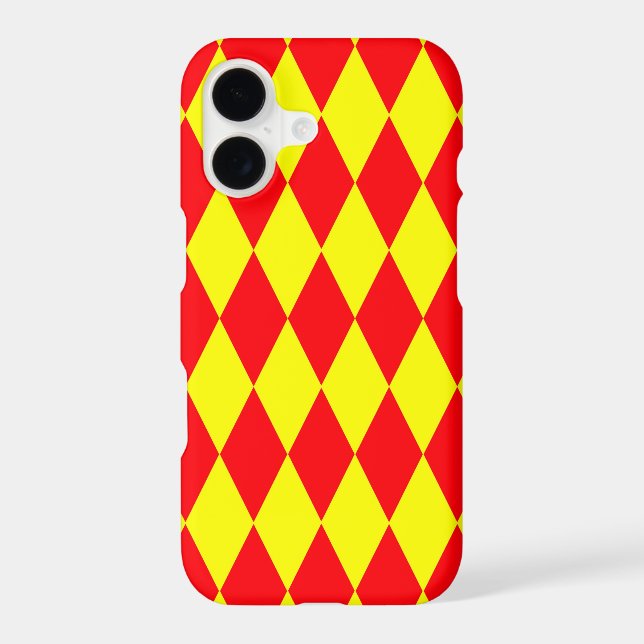 Red Yellow Harlequin Checkered Design  Case-Mate iPhone Case (Back)