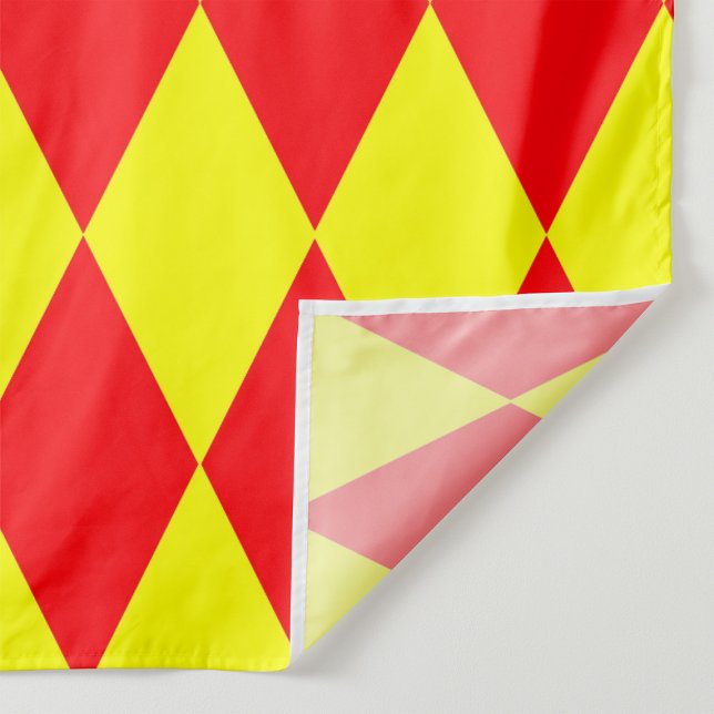 Red Yellow Harlequin Checkered Design  Fabric (Creator Uploaded)