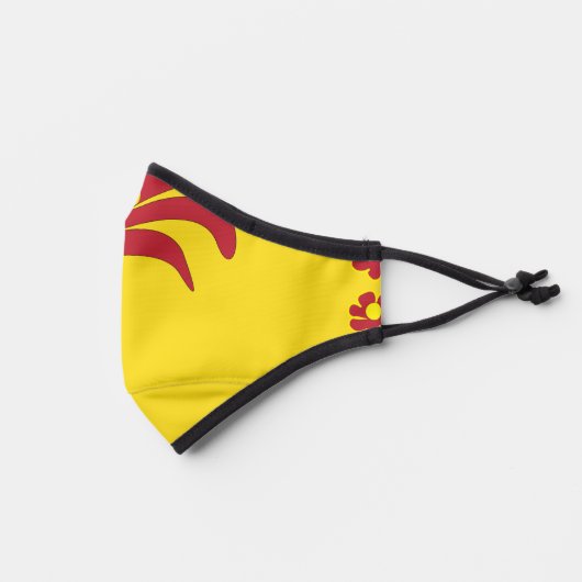 Red Yellow Hawaiian Floral Tropical Summer Premium Face Mask (Left)